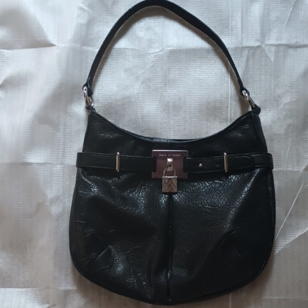 Dana Buchman Black Leather Shoulder Bag